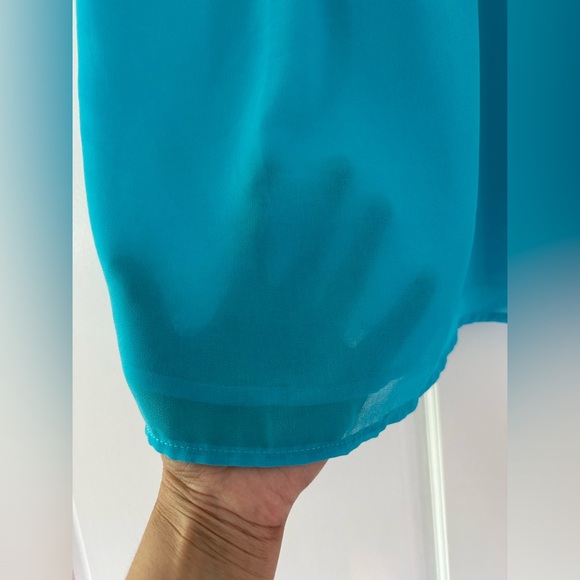 1. State Sheer Mock Neck Flutter Sleeve Top - Picture 5 of 7